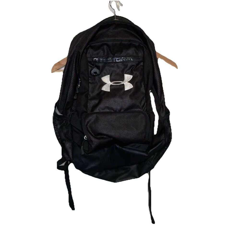 Under Armour Sports Backpack UA Hustle Book Bag Black Laptop School Lightweight